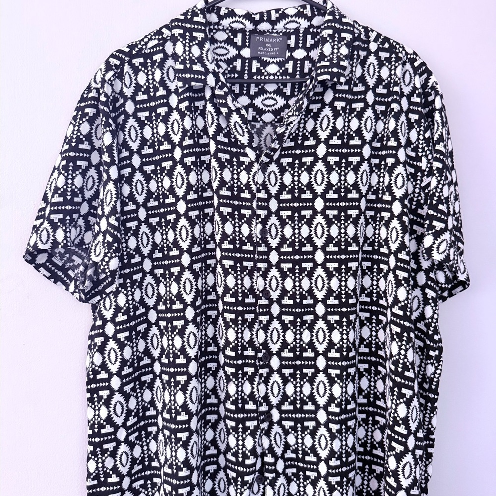 Primark Black and White Casual Button Down Shirt